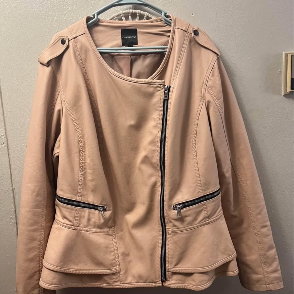 Women's Beige Jacket with Asymmetrical Zipper